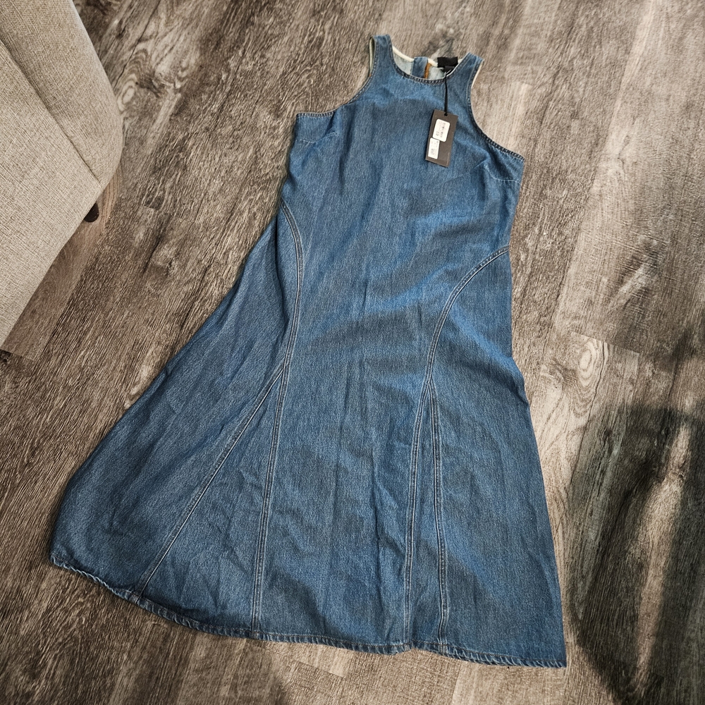 Denim Racerback MIDI Sleeveless Dress